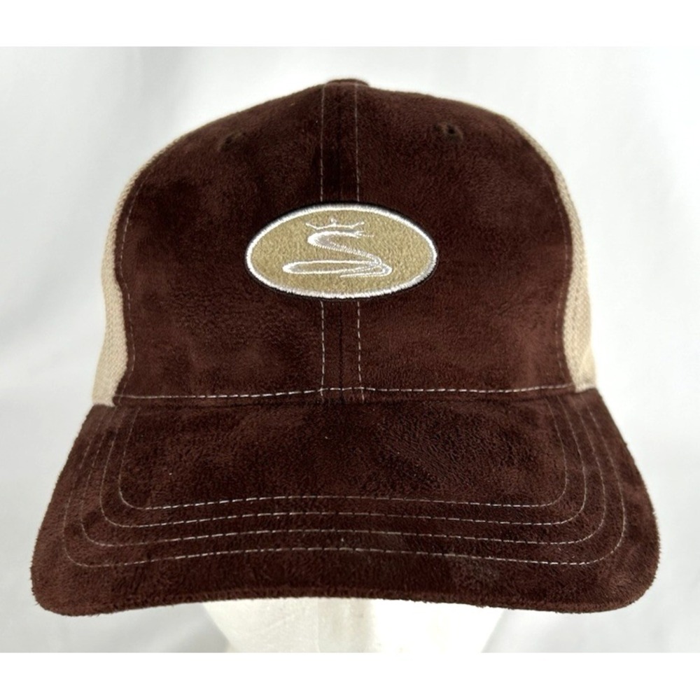 Cobra Brown Suede Mesh Golf Baseball Hat Cap Patch Adjustable Strapback Snake